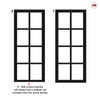 Urban Ultimate® Room Divider Perth 8 Pane Door Pair DD6318T - Tinted Glass with Full Glass Side - Colour & Size Options
