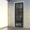 Perth 8 Pane Solid Wood Internal Door UK Made DD6318 - Tinted Glass - Eco-Urban® Shadow Black Premium Primed