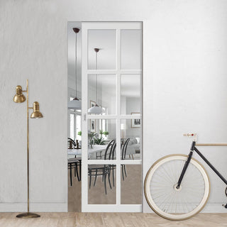 Image: Handmade Eco-Urban® Perth 8 Pane Single Absolute Evokit Pocket Door DD6318G - Clear Glass - Colour & Size Options