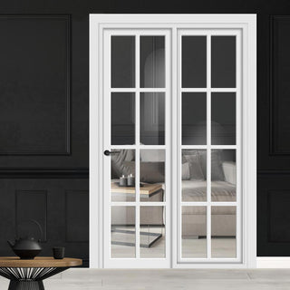 Image: Urban Ultimate® Room Divider Perth 8 Pane Door DD6318C with Matching Side - Clear Glass - Colour & Height Options