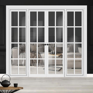 Image: Urban Ultimate® Room Divider Perth 8 Pane Door Pair DD6318C with Matching Sides - Clear Glass - Colour & Height Options