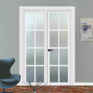 Image: Urban Ultimate® Room Divider Perth 8 Pane Door DD6318F - Frosted Glass with Matching Side - Colour & Size Options