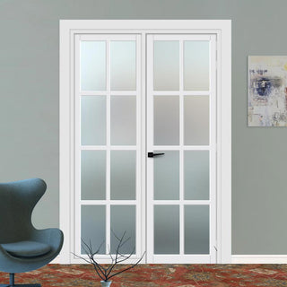 Image: Urban Ultimate® Room Divider Perth 8 Pane Door DD6318F - Frosted Glass with Full Glass Side - Colour & Size Options