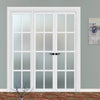 Urban Ultimate® Room Divider Perth 8 Pane Door Pair DD6318F - Frosted Glass with Full Glass Side - Colour & Size Options