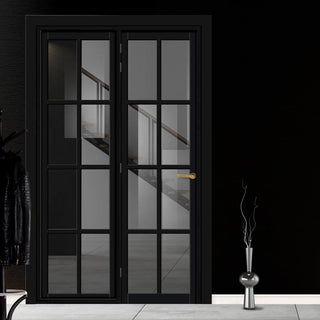 Image: Urban Ultimate® Room Divider Perth 8 Pane Door DD6318T - Tinted Glass with Matching Side - Colour & Size Options