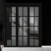 Urban Ultimate® Room Divider Perth 8 Pane Door Pair DD6318T - Tinted Glass with Matching Side - Colour & Size Options