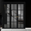 Urban Ultimate® Room Divider Perth 8 Pane Door Pair DD6318T - Tinted Glass with Full Glass Side - Colour & Size Options