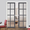 Bespoke Handmade Eco-Urban® Perth 8 Pane Double Evokit Pocket Door DD6318SG - Frosted Glass - Colour Options