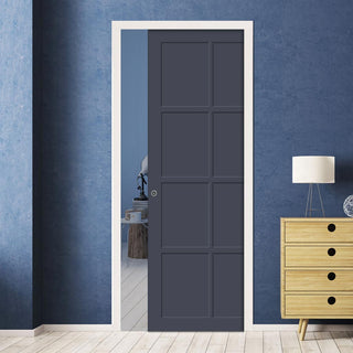 Image: Bespoke Handmade Eco-Urban® Perth 8 Panel Single Evokit Pocket Door DD6318 - Colour Options
