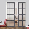 Handmade Eco-Urban® Perth 8 Pane Double Evokit Pocket Door DD6318SG - Frosted Glass - Colour & Size Options