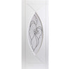 White PVC pisces lightly grained door rose style glass