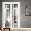 Urban Ultimate® Room Divider Portobello 5 Pane Door DD6438CF Clear Glass(1 FROSTED PANE) with Matching Side - Colour & Size Options