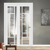 Urban Ultimate® Room Divider Portobello 5 Pane Door DD6438CF Clear Glass(1 FROSTED PANE) with Full Glass Side - Colour & Size Options