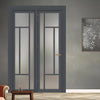 Urban Ultimate® Room Divider Portobello 5 Pane Door DD6438F - Frosted Glass with Full Glass Side - Colour & Size Options