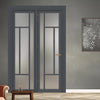 Urban Ultimate® Room Divider Portobello 5 Pane Door DD6438F - Frosted Glass with Matching Side - Colour & Size Options