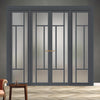 Urban Ultimate® Room Divider Portobello 5 Pane Door Pair DD6438F - Frosted Glass with Matching Sides - Colour & Size Options