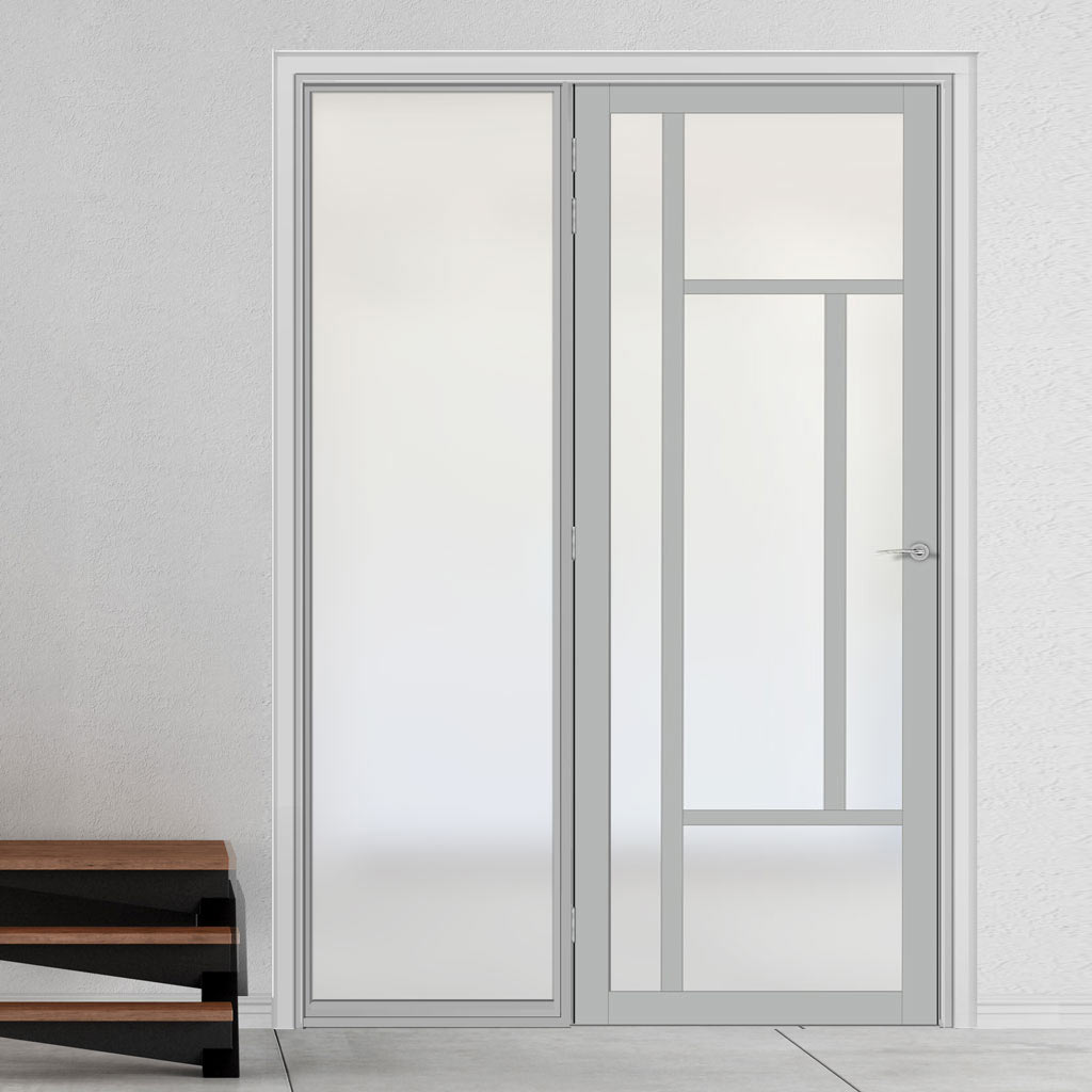 Room Divider - Handmade Eco-Urban® Portobello Door DD6438F - Frosted Glass - Premium Primed - Colour & Size Options