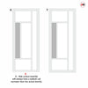 Urban Ultimate® Room Divider Portobello 5 Pane Door Pair DD6438CF Clear Glass(1 FROSTED PANE) with Full Glass Sides - Colour & Size Options