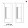 Urban Ultimate® Room Divider Portobello 5 Pane Door Pair DD6438CF Clear Glass(1 FROSTED PANE) with Full Glass Side - Colour & Size Options
