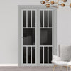 Urban Ultimate® Room Divider Queensland 7 Pane Door DD6424T - Tinted Glass with Matching Side - Colour & Size Options