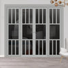Urban Ultimate® Room Divider Queensland 7 Pane Door Pair DD6424T - Tinted Glass with Full Glass Sides - Colour & Size Options