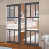 Handmade Eco-Urban Queensland 7 Pane Double Absolute Evokit Pocket Door DD6424G Clear Glass - Colour & Size Options
