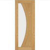 Ravello Oak Internal Door Pair - Clear Glass - Prefinished