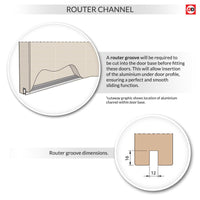 Router groove and router channel required for Ermetika pocket door system