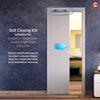 Montreal Single Absolute Evokit Pocket Door - Clear Glass - Dark Grey Ash - Prefinished