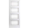 White PVC selkirk lightly grained door ayr style glass