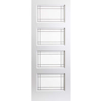 White PVC selkirk lightly grained door ayr style glass