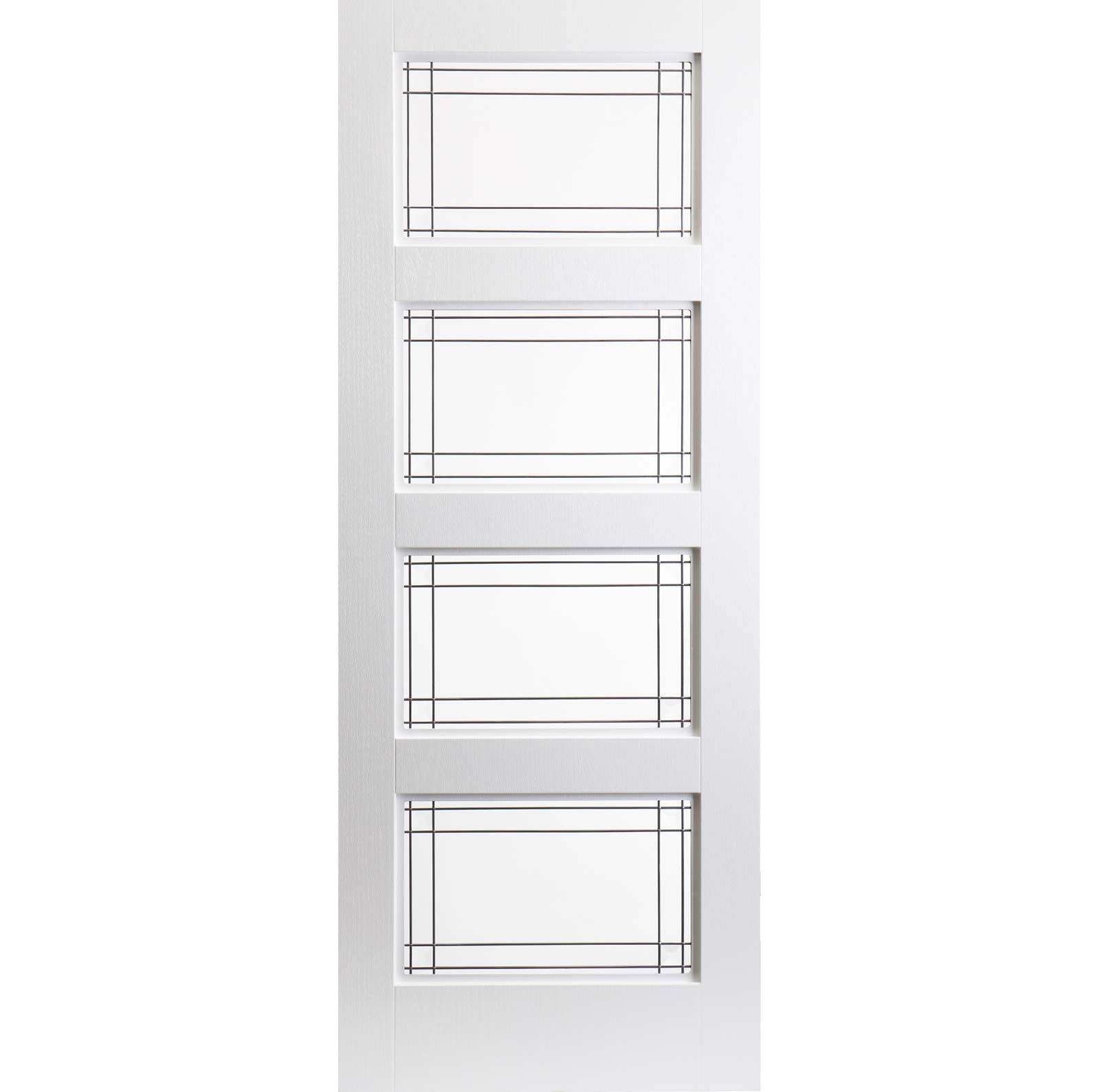 White PVC selkirk lightly grained door ayr style glass