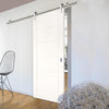 Saturn Tubular Stainless Steel Sliding Track & Seville Flush Door - Primed