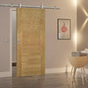 Sirius Tubular Stainless Steel Sliding Track & Seville Oak Panel Door - Prefinished