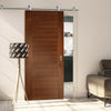 Sirius Tubular Stainless Steel Sliding Track & Seville Walnut Door - Prefinished