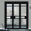 Urban Ultimate® Room Divider Sheffield 5 Pane Door Pair DD6312C with Matching Side - Clear Glass - Colour & Height Options