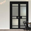 Urban Ultimate® Room Divider Sheffield 5 Pane Door DD6312F - Frosted Glass with Full Glass Side - Colour & Size Options