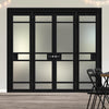 Urban Ultimate® Room Divider Sheffield 5 Pane Door Pair DD6312F - Frosted Glass with Matching Sides - Colour & Size Options