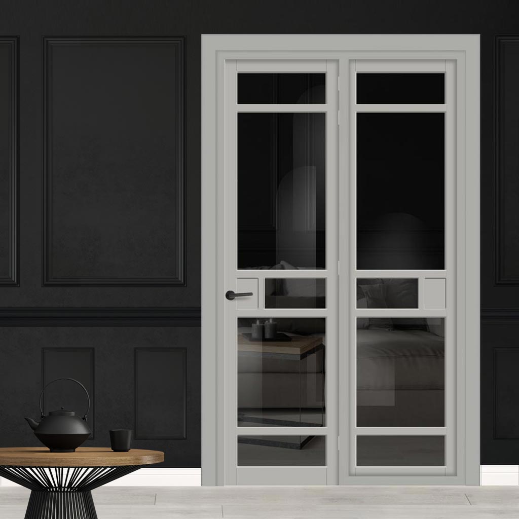 Urban Ultimate® Room Divider Sheffield 5 Pane Door DD6312T - Tinted Glass with Matching Side - Colour & Size Options