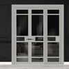 Urban Ultimate® Room Divider Sheffield 5 Pane Door Pair DD6312T - Tinted Glass with Full Glass Side - Colour & Size Options