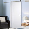 Sirius Tubular Stainless Steel Sliding Track & Sierra Blanco Flush Door - White Painted