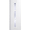 Sirius Tubular Stainless Steel Sliding Track & Sierra Blanco Double Door - Frosted Glass - White Painted