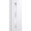 Saturn Tubular Stainless Steel Sliding Track & Sierra Blanco Double Door - Frosted Glass - White Painted