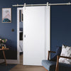 Saturn Tubular Stainless Steel Sliding Track & Sierra Blanco Flush Door - White Painted