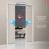 Sorrento Double Absolute Evokit Pocket Door - Light Grey Ash - Prefinished - Clear Glass