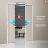 Montreal Double Absolute Evokit Pocket Door - Clear Glass - Dark Grey Ash - Prefinished