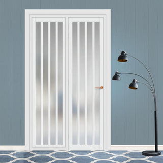 Image: Urban Ultimate® Room Divider Sintra 4 Pane Door DD6428F - Frosted Glass with Full Glass Side - Colour & Size Options
