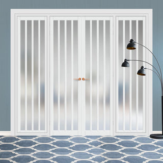 Image: Urban Ultimate® Room Divider Sintra 4 Pane Door Pair DD6428F - Frosted Glass with Matching Sides - Colour & Size Options