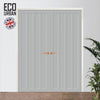 Sintra 4 Panel Solid Wood Internal Door Pair UK Made DD6428 - Eco-Urban® Mist Grey Premium Primed