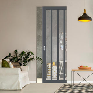 Image: Handmade Eco-Urban® Sintra 4 Pane Single Absolute Evokit Pocket Door DD6428G Clear Glass - Colour & Size Options